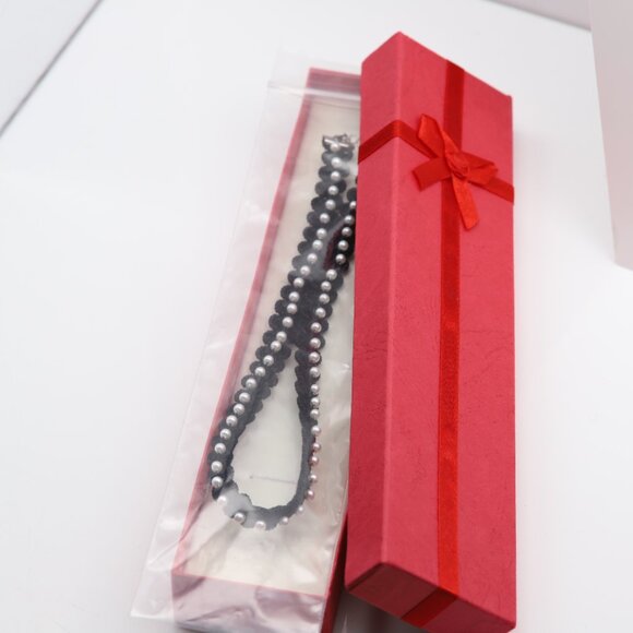 Pearl Black Choker Pearls fancy lace Chokers adjustable (#9) - Picture 10 of 11